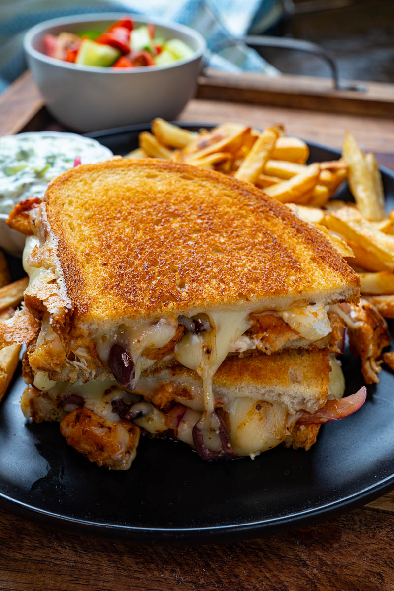 Chicken Gyros Grilled Cheese (aka The Gyro Melt)