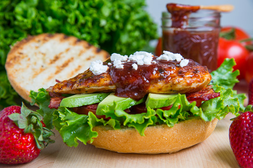 Strawberry BBQ Chicken Club Sandwich Strawberry BBQ Chicken Club Sandwich