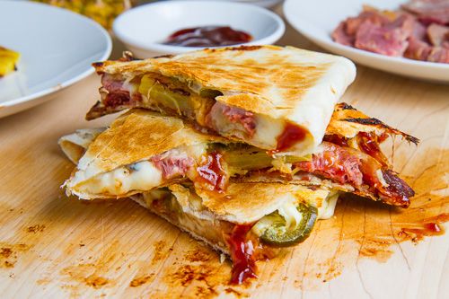 BBQ Ham, Bacon and Pineapple Quesadillas (aka BBQ Hawaiian Pizza Quesadillas) BBQ Ham, Bacon and Pineapple Quesadillas (aka BBQ Hawaiian Pizza Quesadillas)