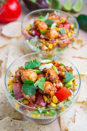 Chipotle Lime Shrimp and Avocado Dip with Tomatoes and Charred Corn Chipotle Lime Shrimp and Avocado Dip with Tomatoes and Charred Corn