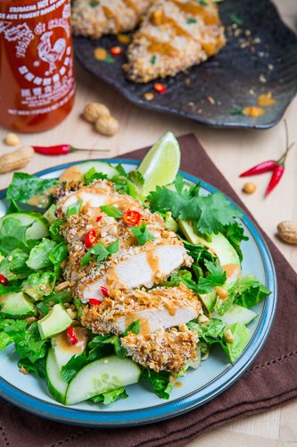 Crispy Baked Thai Peanut Sauce Coated Chicken Crispy Baked Thai Peanut Sauce Coated Chicken