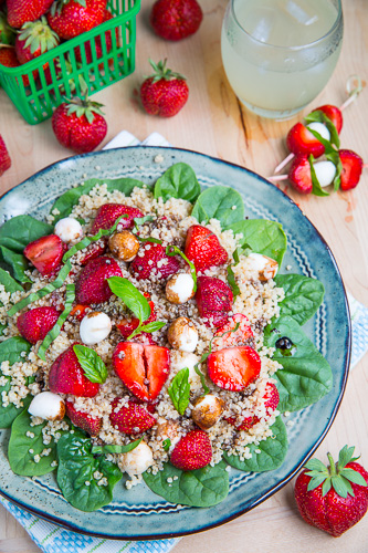 Strawberry Quinoa and Spinach Caprese Salad Strawberry Quinoa and Spinach Caprese Salad