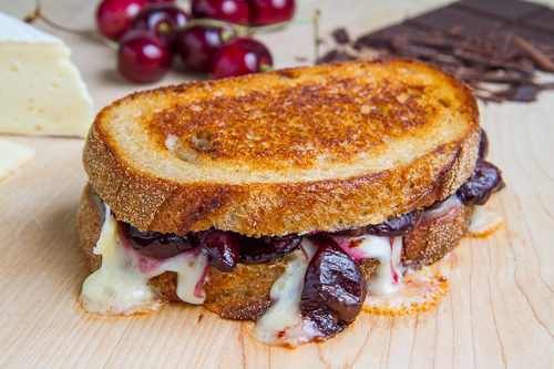 Balsamic Roasted Cherry, Dark Chocolate and Brie Grilled Cheese Sandwich Balsamic Roasted Cherry, Dark Chocolate and Brie Grilled Cheese Sandwich