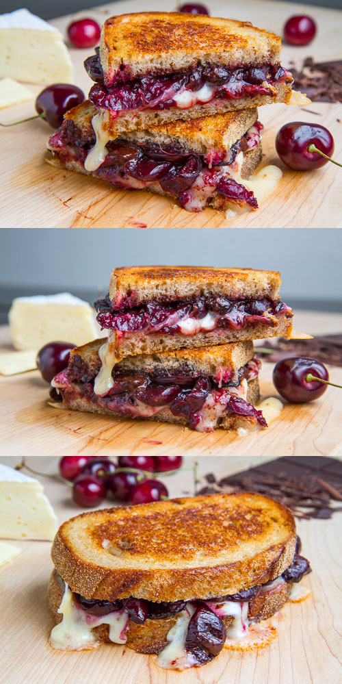 Balsamic Roasted Cherry, Dark Chocolate and Brie Grilled Cheese Sandwich Balsamic Roasted Cherry, Dark Chocolate and Brie Grilled Cheese Sandwich