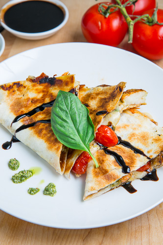 Pesto Grilled Shrimp Caprese Quesadillas Pesto Grilled Shrimp Caprese Quesadillas