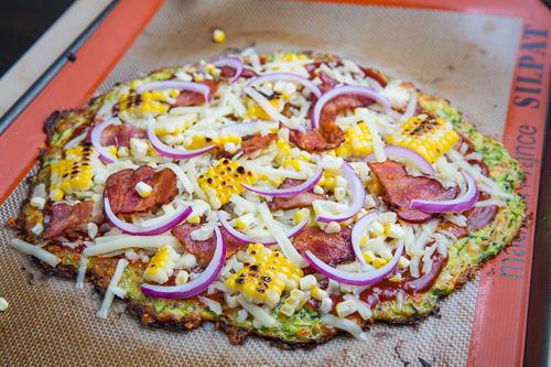 Zucchini Pizza Crust (with Chipotle BBQ Bacon and Grilled Corn Pizza) Zucchini Pizza Crust (with Chipotle BBQ Bacon and Grilled Corn Pizza)