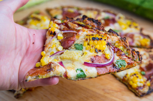 Zucchini Pizza Crust (with Chipotle BBQ Bacon and Grilled Corn Pizza) Zucchini Pizza Crust (with Chipotle BBQ Bacon and Grilled Corn Pizza)