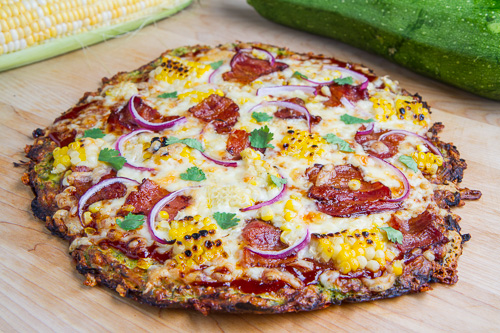 Zucchini Pizza Crust (with Chipotle BBQ Bacon and Grilled Corn Pizza) Zucchini Pizza Crust (with Chipotle BBQ Bacon and Grilled Corn Pizza)