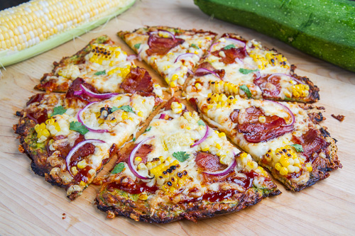 Zucchini Pizza Crust (with Chipotle BBQ Bacon and Grilled Corn Pizza) Zucchini Pizza Crust (with Chipotle BBQ Bacon and Grilled Corn Pizza)