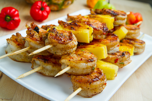 Grilled Jerk Shrimp and Pineapple Skewers Grilled Jerk Shrimp and Pineapple Skewers