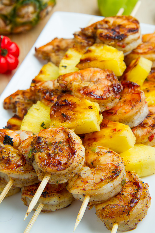 Grilled Jerk Shrimp and Pineapple Skewers Grilled Jerk Shrimp and Pineapple Skewers