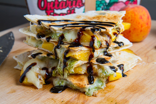 Peach, Chicken and Gorgonzola Balsamic Quesadillas Peach, Chicken and Gorgonzola Balsamic Quesadillas