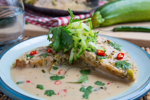 Thai Green Curry Turkey and Zucchini Meatloaf in a Coconut Milk Green Curry Sauce Thai Green Curry Turkey and Zucchini Meatloaf in a Coconut Milk Green Curry Sauce