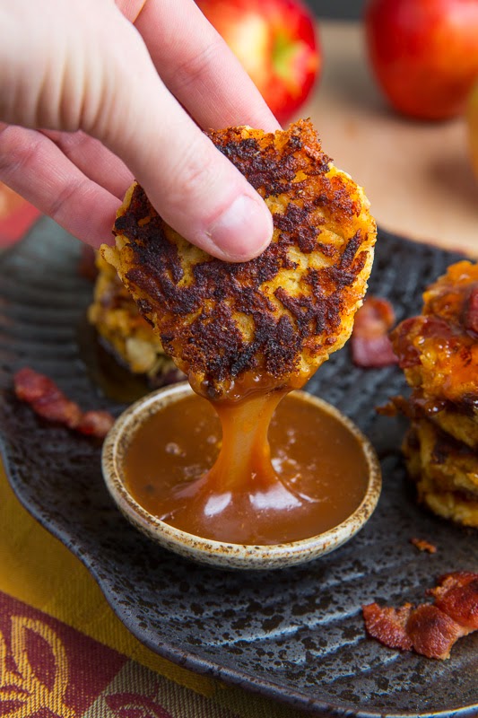 Apple, Cheddar and Bacon Fritters in Caramel Sauce Apple, Cheddar and Bacon Fritters in Caramel Sauce