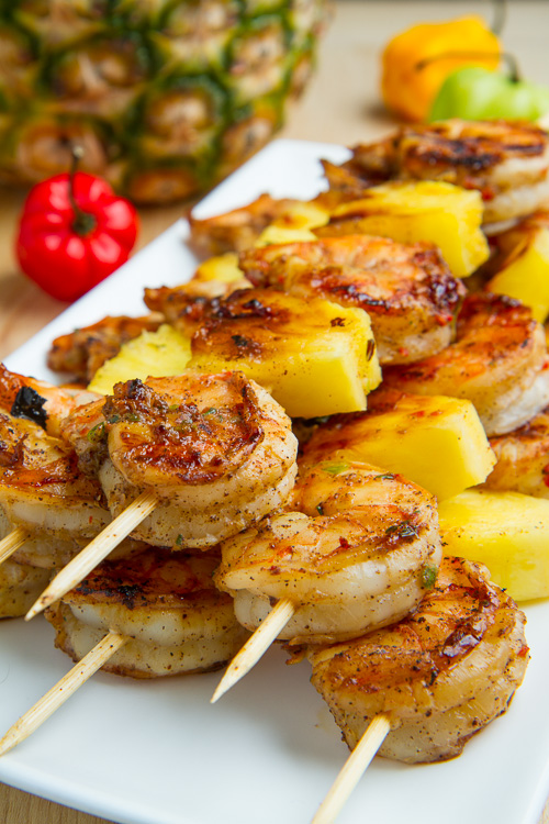 Grilled Jerk Shrimp and Pineapple Skewers Grilled Jerk Shrimp and Pineapple Skewers