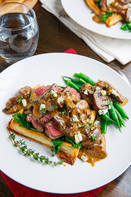 Beef Wellington Tarts with Mushroom Blue Cheese Sauce Beef Wellington Tarts with Mushroom Blue Cheese Sauce