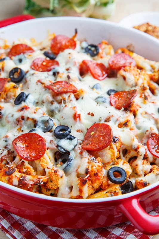 Cauliflower Pepperoni Pizza Casserole Cauliflower Pepperoni Pizza Casserole
