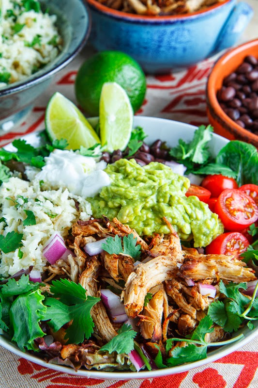 Chicken Carnitas Burrito Bowl with Cilantro Lime Cauliflower Rice Chicken Carnitas Burrito Bowl with Cilantro Lime Cauliflower Rice