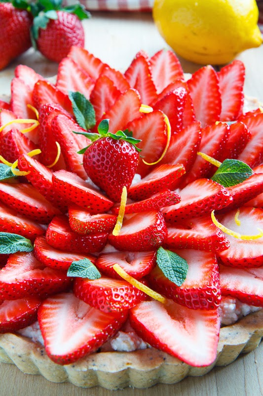 Lemon Ricotta Strawberry Pie with Poppy Seed Shortbread Crust Lemon Ricotta Strawberry Pie with Poppy Seed Shortbread Crust