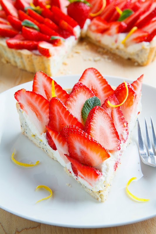 Lemon Ricotta Strawberry Pie with Poppy Seed Shortbread Crust Lemon Ricotta Strawberry Pie with Poppy Seed Shortbread Crust