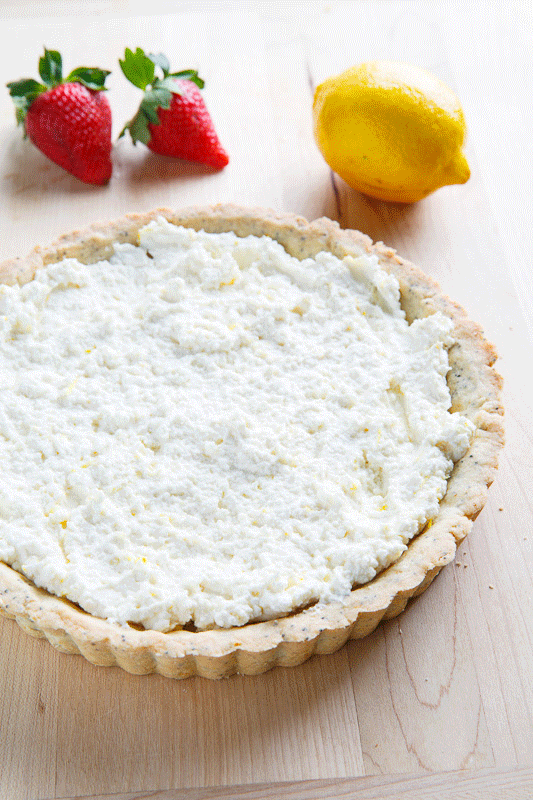 Lemon Ricotta Strawberry Pie with Poppy Seed Shortbread Crust Lemon Ricotta Strawberry Pie with Poppy Seed Shortbread Crust