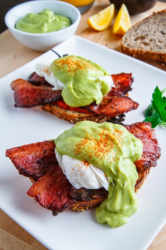Eggs Benedict with Bacon, Avodaise (Avocado Hollandaise) and Harissa Eggs Benedict with Bacon, Avodaise (Avocado Hollandaise) and Harissa