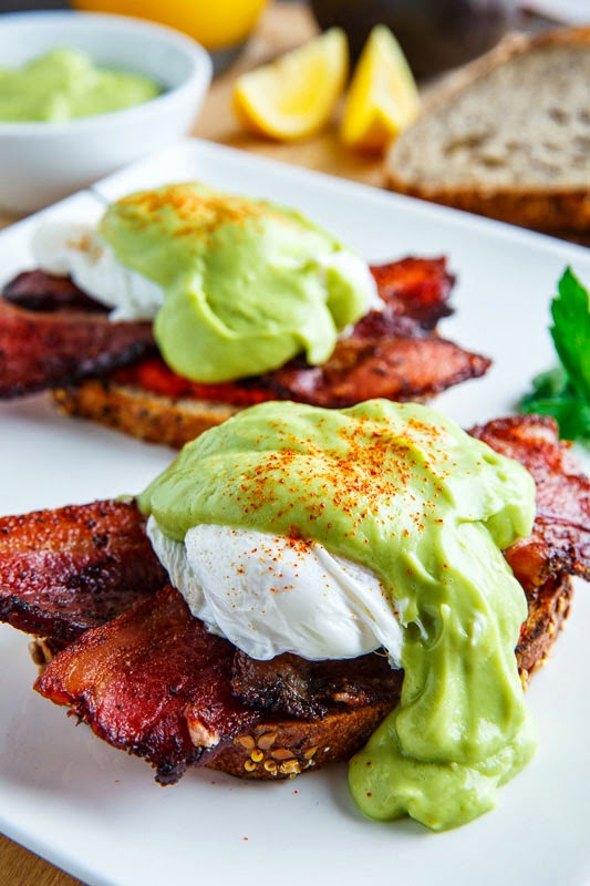 Eggs Benedict with Bacon, Avodaise (Avocado Hollandaise) and Harissa Eggs Benedict with Bacon, Avodaise (Avocado Hollandaise) and Harissa