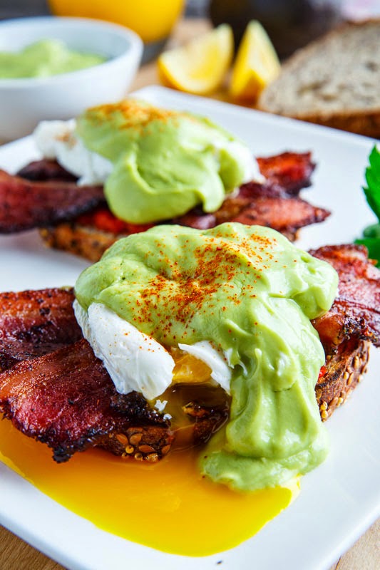 Eggs Benedict with Bacon, Avodaise (Avocado Hollandaise) and Harissa Eggs Benedict with Bacon, Avodaise (Avocado Hollandaise) and Harissa