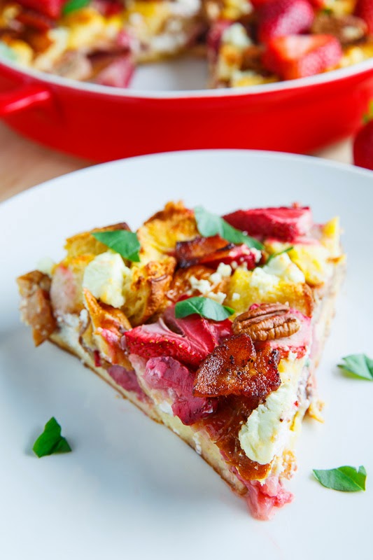 Strawberry, Bacon and Goat Cheese Strata with Balsamic Syrup Strawberry, Bacon and Goat Cheese Strata with Balsamic Syrup