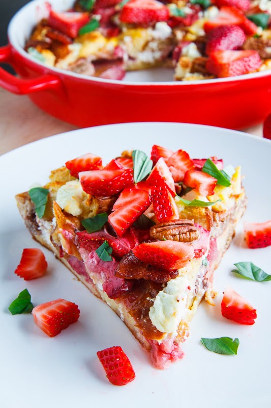 Strawberry, Bacon and Goat Cheese Strata with Balsamic Syrup Strawberry, Bacon and Goat Cheese Strata with Balsamic Syrup