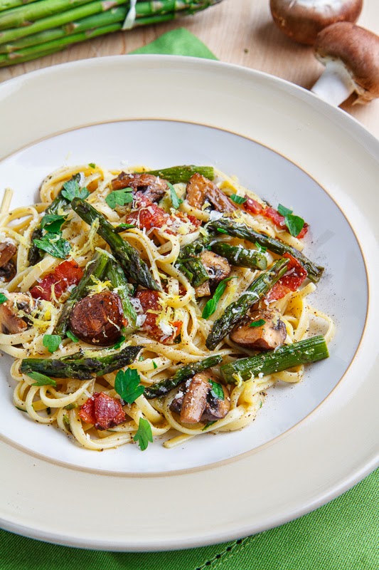Roasted Asparagus and Mushroom Carbonara Roasted Asparagus and Mushroom Carbonara