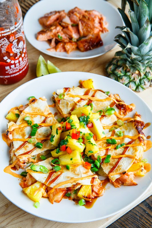 Teriyaki Salmon and Pineapple Quesadillas Teriyaki Salmon and Pineapple Quesadillas
