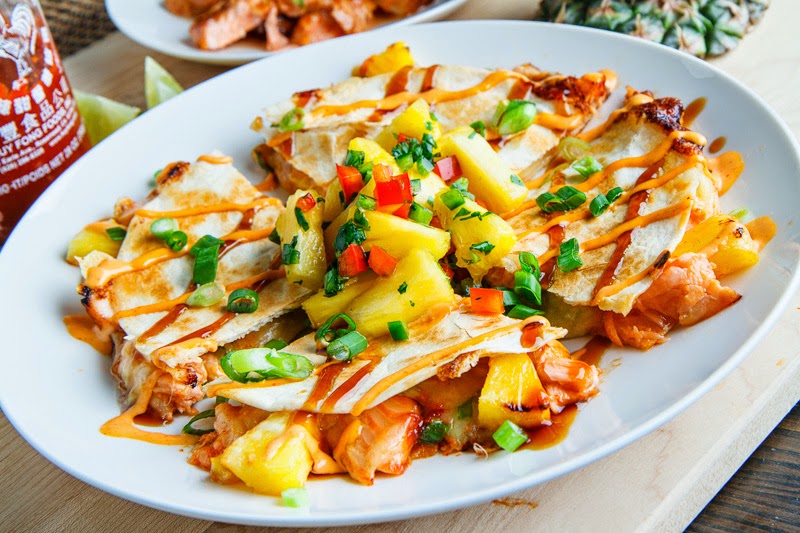 Teriyaki Salmon and Pineapple Quesadillas Teriyaki Salmon and Pineapple Quesadillas