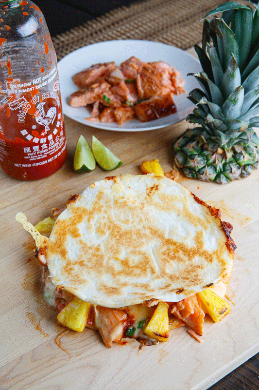 Teriyaki Salmon and Pineapple Quesadillas Teriyaki Salmon and Pineapple Quesadillas