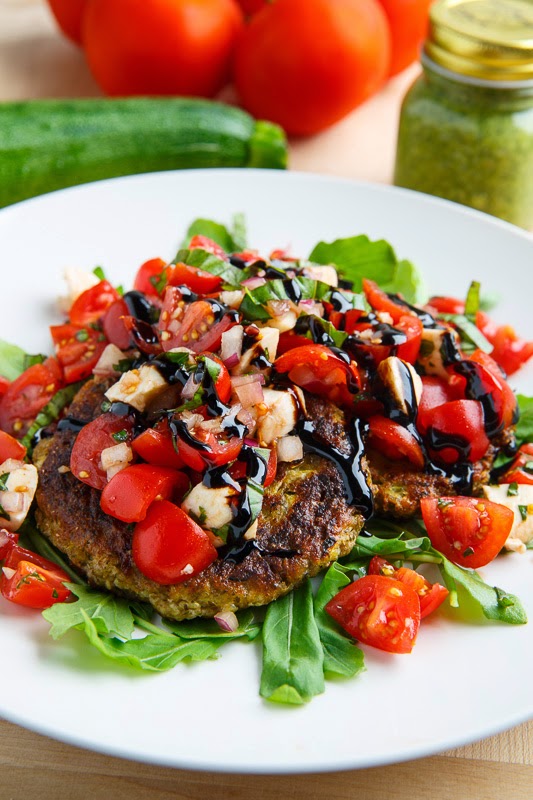 Pesto Zucchini Fritter Caprese Bruschetta Pesto Zucchini Fritter Caprese Bruschetta