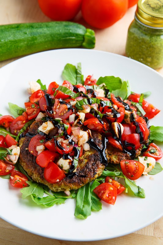 Pesto Zucchini Fritter Caprese Bruschetta Pesto Zucchini Fritter Caprese Bruschetta