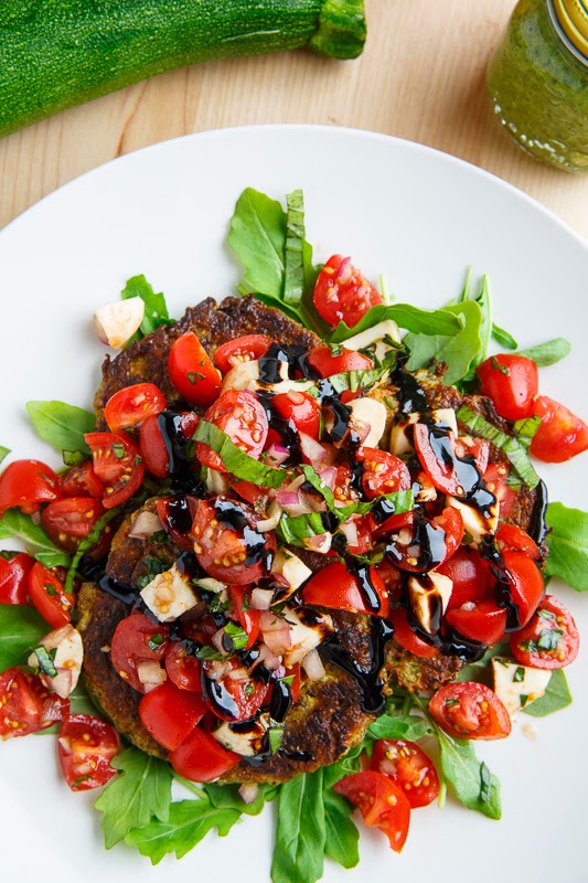 Pesto Zucchini Fritter Caprese Bruschetta Pesto Zucchini Fritter Caprese Bruschetta