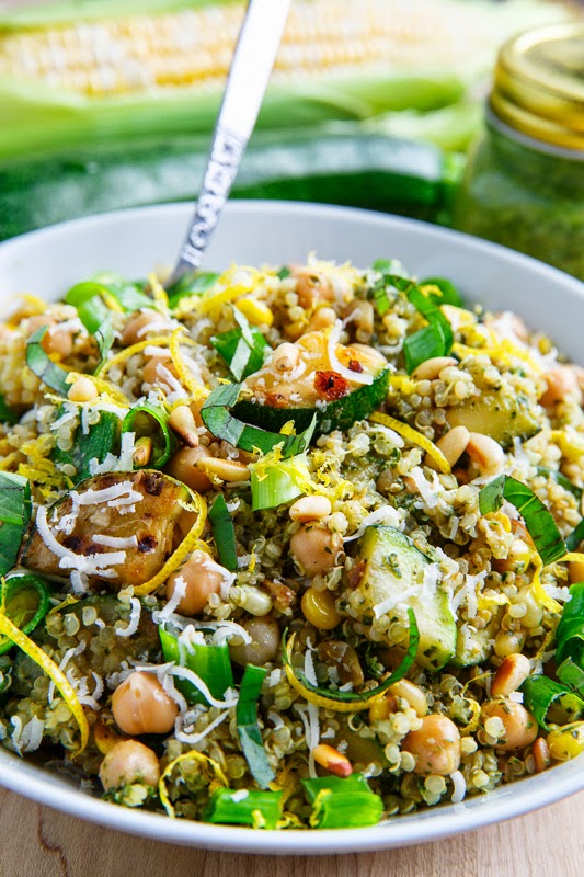 Pesto Zucchini and Corn Quinoa Salad