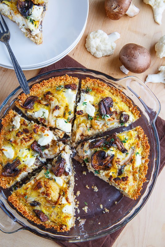 Roasted Cauliflower, Mushroom and Goat Cheese Quiche with Quinoa Crust Roasted Cauliflower, Mushroom and Goat Cheese Quiche with Quinoa Crust