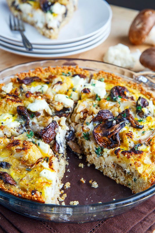 Roasted Cauliflower, Mushroom and Goat Cheese Quiche with Quinoa Crust Roasted Cauliflower, Mushroom and Goat Cheese Quiche with Quinoa Crust