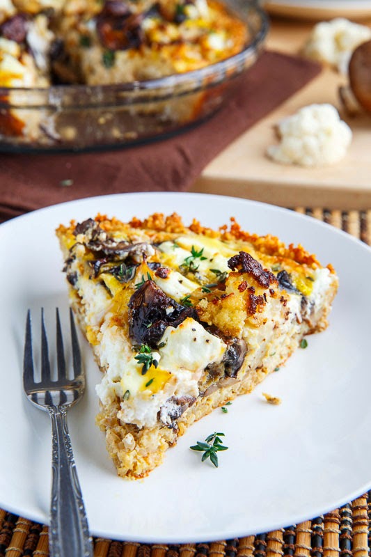 Roasted Cauliflower, Mushroom and Goat Cheese Quiche with Quinoa Crust Roasted Cauliflower, Mushroom and Goat Cheese Quiche with Quinoa Crust