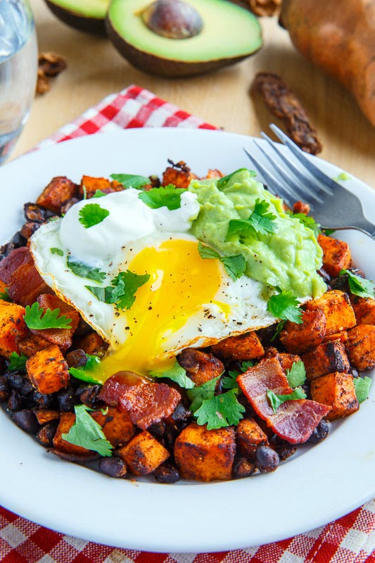 Chipotle Sweet Potato and Black Bean Hash with Guacamole Chipotle Sweet Potato and Black Bean Hash with Guacamole