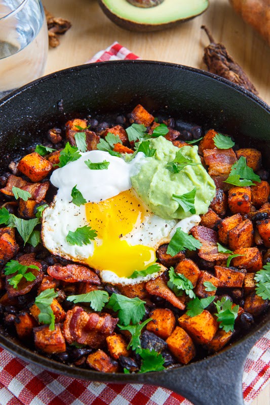 Chipotle Sweet Potato and Black Bean Hash with Guacamole Chipotle Sweet Potato and Black Bean Hash with Guacamole