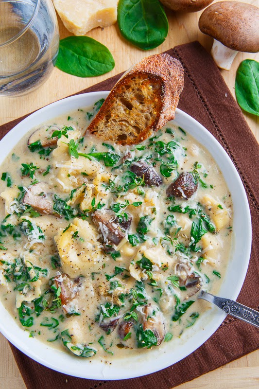 Creamy Parmesan Mushroom and Spinach Tortellini Soup Creamy Parmesan Mushroom and Spinach Tortellini Soup