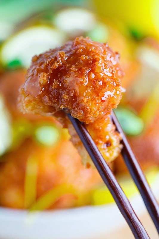Crispy Honey Lemon Cauliflower on Chili and Garlic Stir Fried Zoodles Crispy Honey Lemon Cauliflower on Chili and Garlic Stir Fried Zoodles