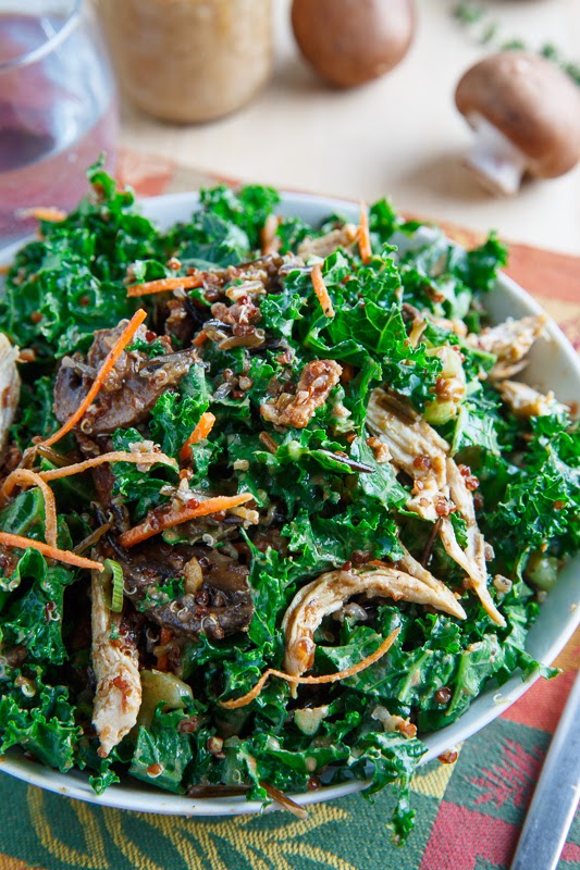 Chicken and Wild Rice Kale Salad in a Creamy Asiago Balsamic Dressing Chicken and Wild Rice Kale Salad in a Creamy Asiago Balsamic Dressing
