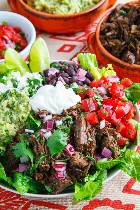 Barbacoa and Avocado Cilantro Lime Rice Burrito Salad Bowl Barbacoa and Avocado Cilantro Lime Rice Burrito Salad Bowl