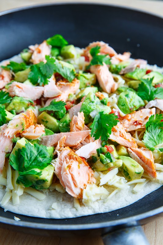 Chipotle Lime Salmon and Avocado Salsa Quesadillas Chipotle Lime Salmon and Avocado Salsa Quesadillas