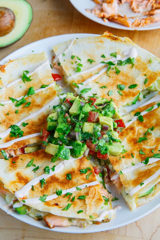 Chipotle Lime Salmon and Avocado Salsa Quesadillas Chipotle Lime Salmon and Avocado Salsa Quesadillas