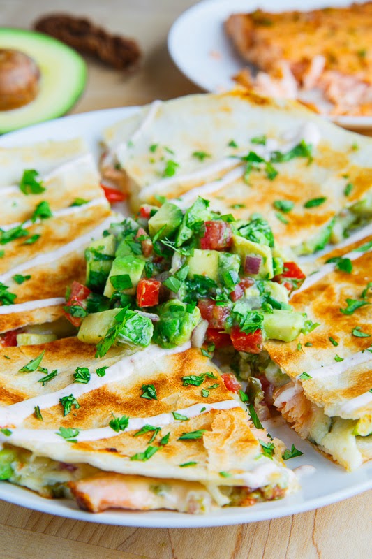 Chipotle Lime Salmon and Avocado Salsa Quesadillas Chipotle Lime Salmon and Avocado Salsa Quesadillas